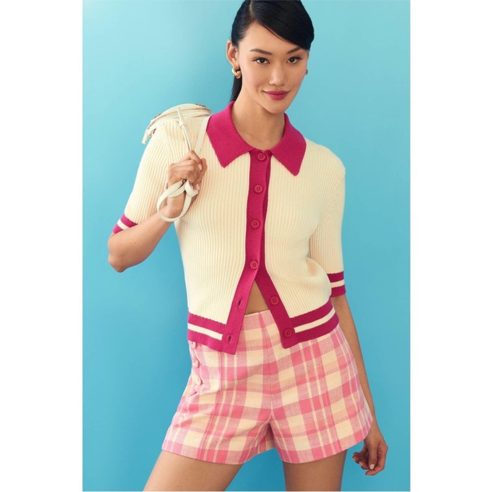 NWT--Anthropologie Color Block Polo Sweater